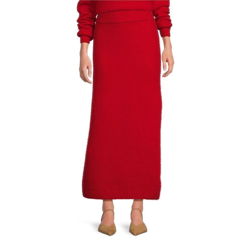 NWT Le' AL.X Mohair Wool Blend Knit High Rise Sheath Maxi Sweater Skirt Size XL